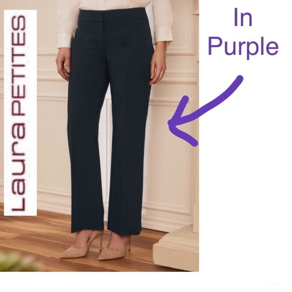 Laura Petites dark purple plum coloured Louben pleated front pants size 8P